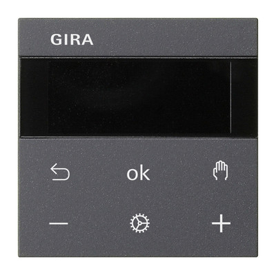 Gira 539428 System55 System 3000 Raumtemperaturregler mit Bluetooth schwarz  matt