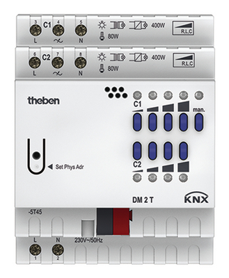 Theben 4940270 DM 2 T KNX 2-fach Universaldimmaktor FIX1